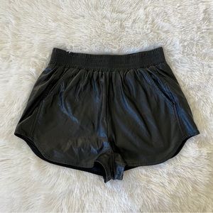 Lovers and friends faux perforated leather black shorts size S